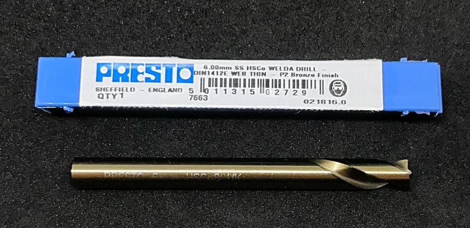 Presto Spot Weld Drill 6mm, Cutter/Remover Cobalt Tip