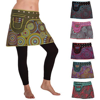 Wickelrock aus Baumwolle, skirt Goa Psy Urlaub Sommer Rock Freizeit