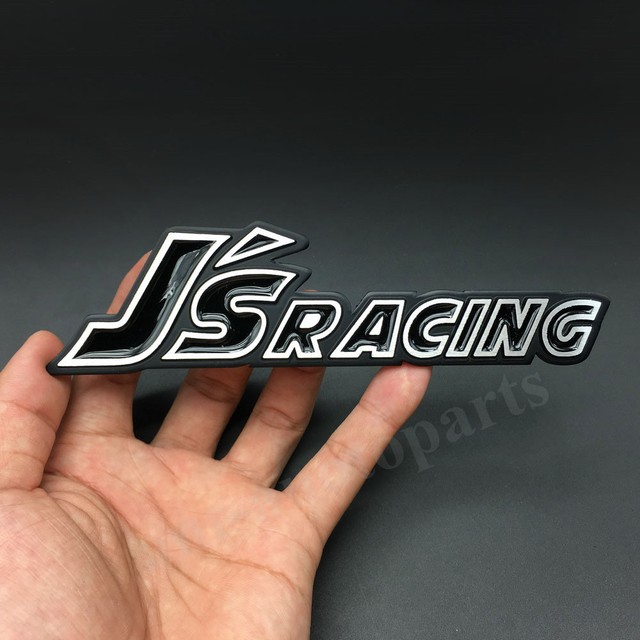 Metal Black J's Racing Logo Emblem Car Trunk Tailgate Badge Decal