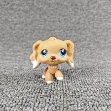 #568 Raro Littlest Pet Shop Cocker Spaniel Marrón Perro Flor Ojos Animal Juguete LPS