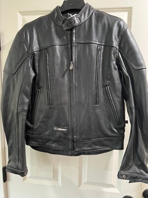 Star 100% Leather Motorcycle Jacket. Size small.  STR-08-JCL-BK-SM