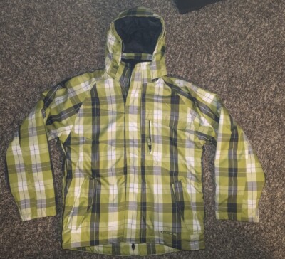 Ripzone Youth Insulated Ski Snowboard Jacket Lime/ Gray/White Plaid X-Large