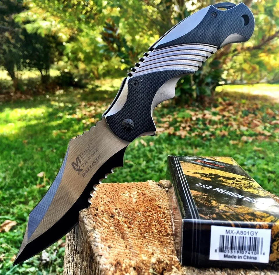 Cuchillo MTech USA - Cuchillo asistido por resorte - MX-A801 gris Foto 3 de 4