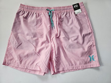 Hurley Men's XXL Crossdye Volley Elastic Waist Swim Shorts 17" Length Pink
