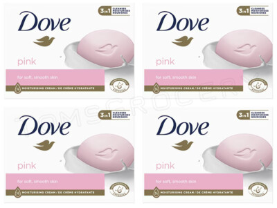 4 DOVE Pink Moisturizing Beauty Cream Bar for Soft Smooth Skin 90g