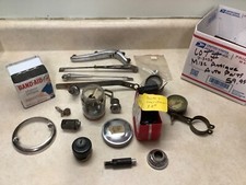 Big Lot Vintage Automobile Parts Antique Truck Gas Cap Wiper Bulbs Bolts Gauge