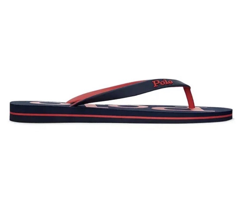 【POLO RALPH LAUREN】 BOLT LOGO FLIP FLOPS(送料無料） Polo Ralph Lauren Bolt Logo 13-14 D Men T-bar Flip-Flop