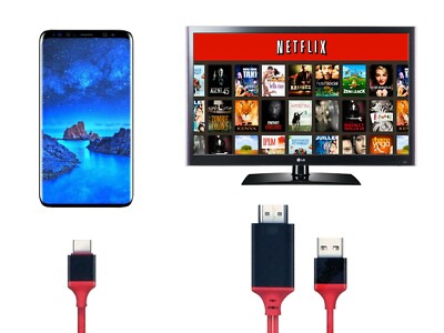 USB-C Type C to HDMI HDTV TV Cable Adapter Compatible Apple Samsung Galaxy Dell