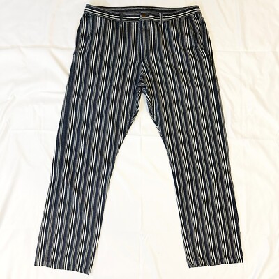 Corridor New York Striped Pants Mens 36x30 Indigo White Stripe Cotton Casual
