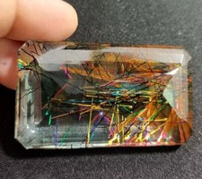 Rutilated Quartz 160-162 Ct Natural EMERALD Cut VVS Loose Gemstone EGL Certified