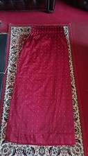Lined Pair of Curtains Patterned Red 126cm Drop 255cm width