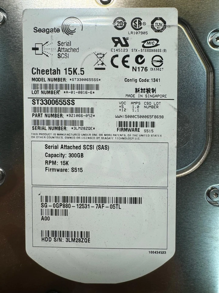 SEAGATE ST3300655SS 9Z1066-052 300GB 15K RPM 16MB CACHE 3 Gb/s SAS 3.5" HDD - Image 2 of 4