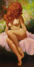 EARL MORAN Pin-up Art Poster or Rolled Canvas Print SEXY RECLINING GIRL #EM23