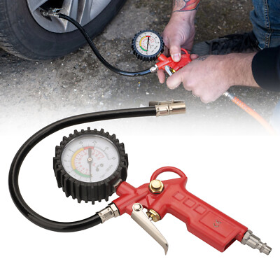 #ad Tire Inflator Gun Pressure Gauge 220 PSI 16 Bar Measurement 1 4#x27;#x27; NPT Air Hose $15.48
