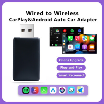 2 in 1 Wireless Carplay Adapter Android Auto Adapter USB Auto Dongle Connect Box
