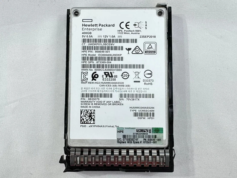 HPE 400GB 802580-B21 SAS 802906-001 12G WI SFF G7 2.5" SSD NEW - Image 2 of 2