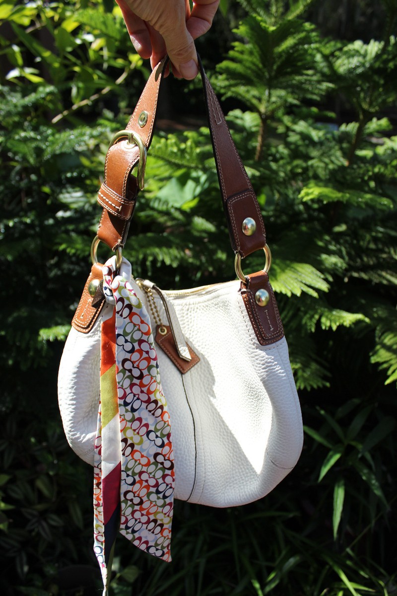 Coach Crossbody Bag White And Brown Coach Purse Authentic Coach 