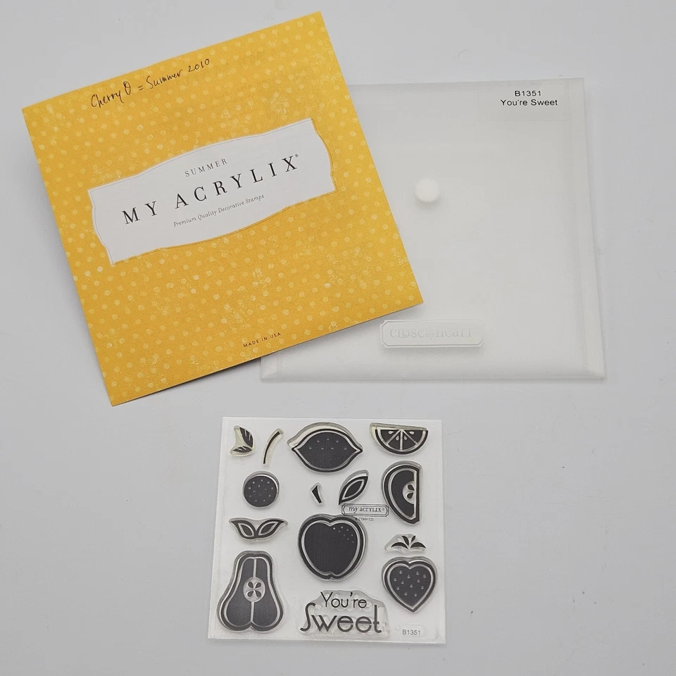 Conjunto de selos acrílicos Close to My Heart My Acrylix B1351 You're Sweet CTMH EUC - Imagem 3 de 4