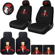 New Betty Boop Car Accessories Front Seat & Headrest Cover Set For Honda