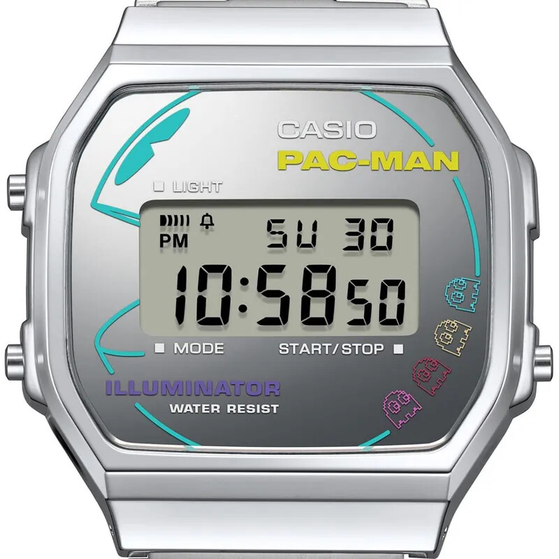Casio Vintage PAC-MAN Digital Stainless Steel Watch A168WEPC