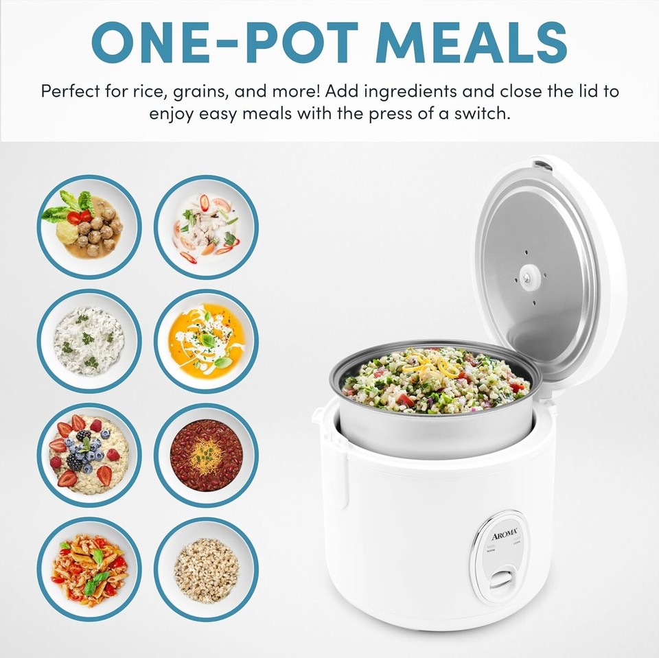 Aroma Housewares 8Cup Cooked 4Cup UNCOOKED Cool Touch Rice Cooker ARC