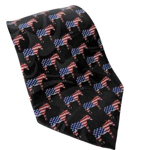 Steven Harris Donkey Democrat Liberal Political American Flag Novelty Necktie