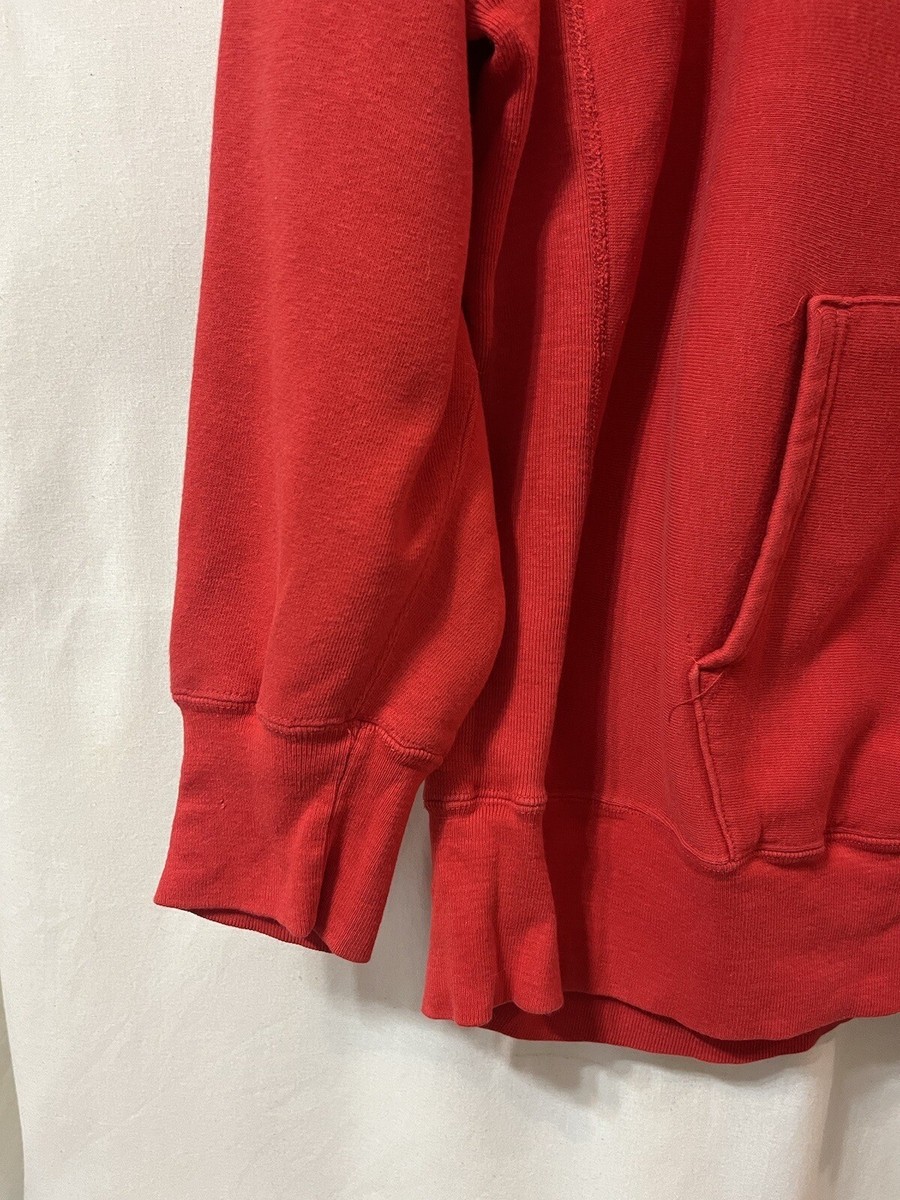 80s Champion Hoodie Reverse Weave Made in USA SIze XXL Red Solid