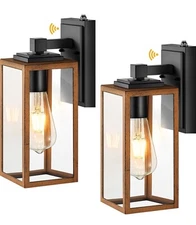 VIANIS 2 Packs Garage Light Outdoor, Dusk to Dawn Outside Wall Lights Fixture