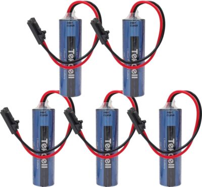 (5 Pack) 3.6V Tekcell SB-AA11 Battery + Plug for Doosan ATC CNC Machine Tool
