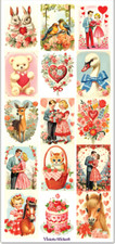 Violette Stickers Vintage Style Valentine's Day Love Hearts Crafts Scrapbook