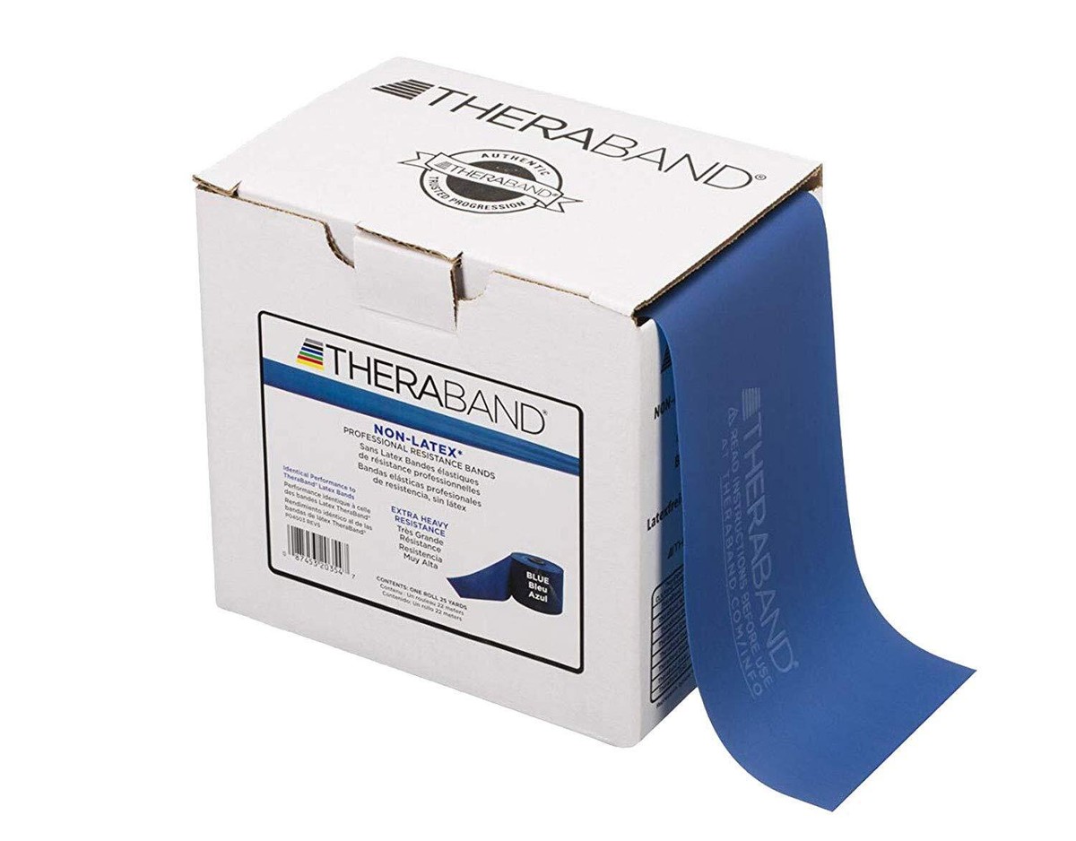 THERABAND Resistance Band 25 Yard Roll, Extra Heavy Blue Non-Latex  Professional