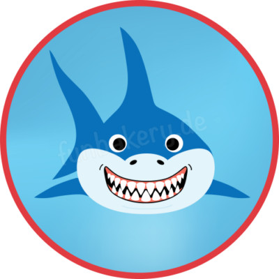 Hai-Fisch eßbar Muffin Tortenaufleger Party Deko Geburtstag Cupcake Shark Meer