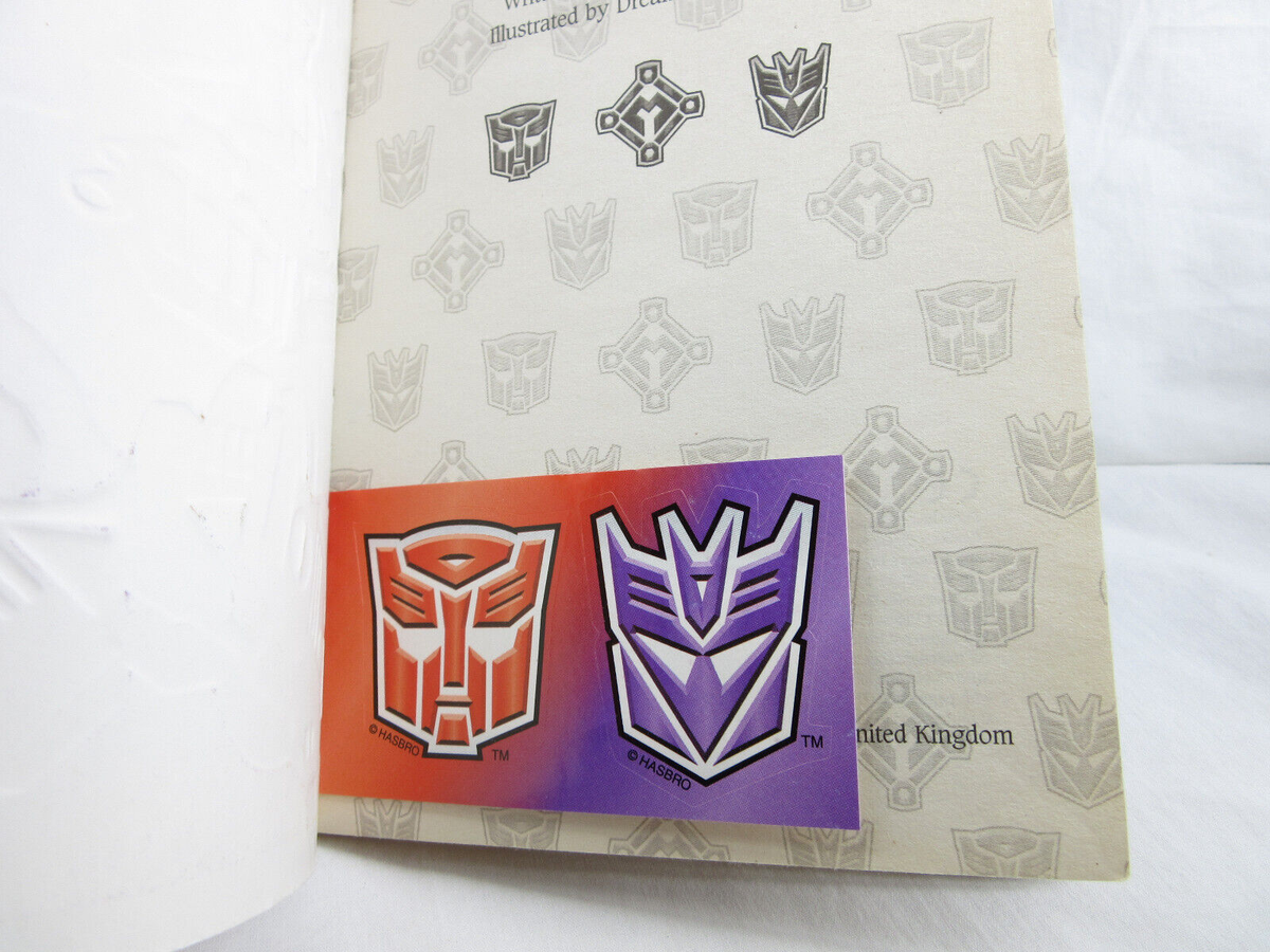 TRANSFORMERS ARMADA: THE BATTLE BEGINS * 2003 PB Book * Stickers