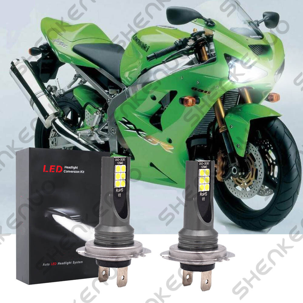 ほし２ 2X H7 LED Headlight CG For Kawasaki Ninja ZX6R ZX636C 2003-2006