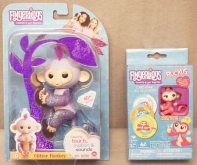 WowWee Kiki Fingerlings Glitter Monkey Interactive Baby Pet Purple Ruckus  BNIP 771171137627|