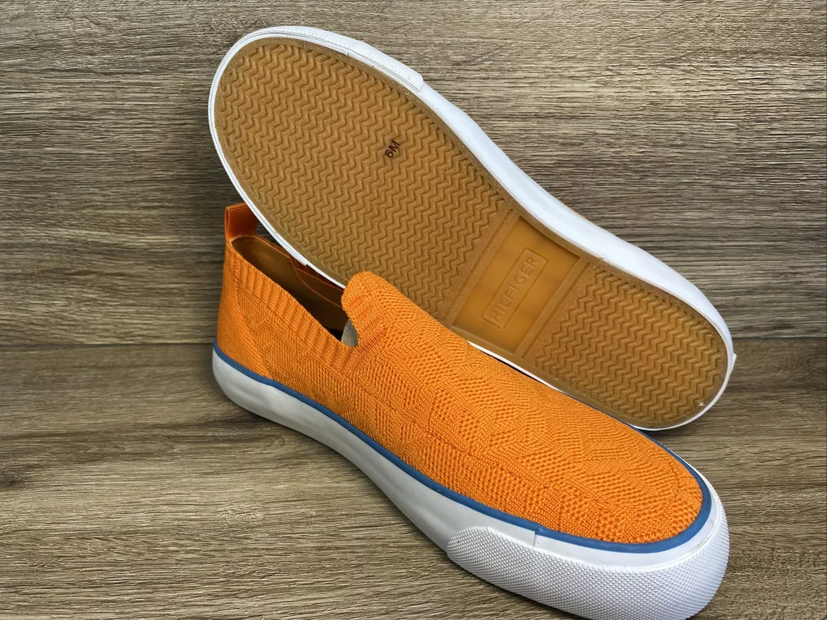 TOMMY HILFIGER TWGILREY Textile Upper Slip On ATHLETIC SHOES Womens Sz 6M ORANGE