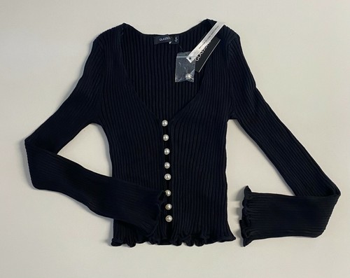 Glassons Ribbed Pearl Button Cardigan 