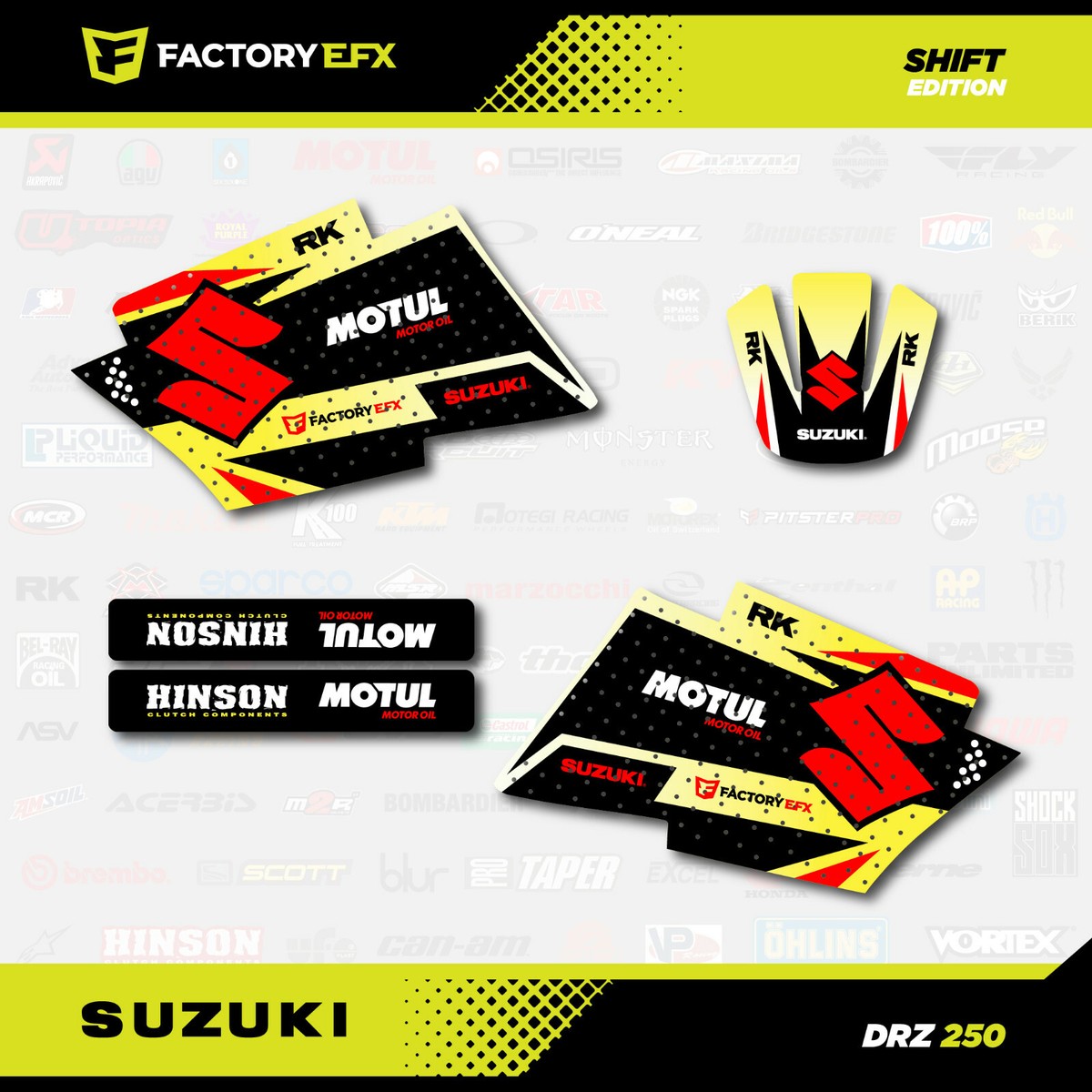 Shift Inspired Racing Graphics Kit fits Suzuki Drz250 Drz 250