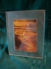 1 Modern All Glass Free Standing Picture Frame for 5" x 7" Photo - NEW STOCK