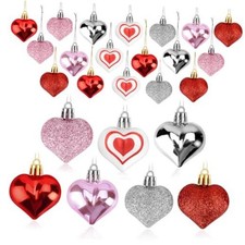 Heart Ornaments for Valentines Day Decorations, Hanging Ornaments for 30 PCS