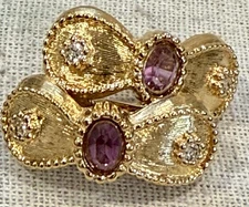 Vintage Nina Ricci Purple glass bow Earrings ! 1990’s so cute!