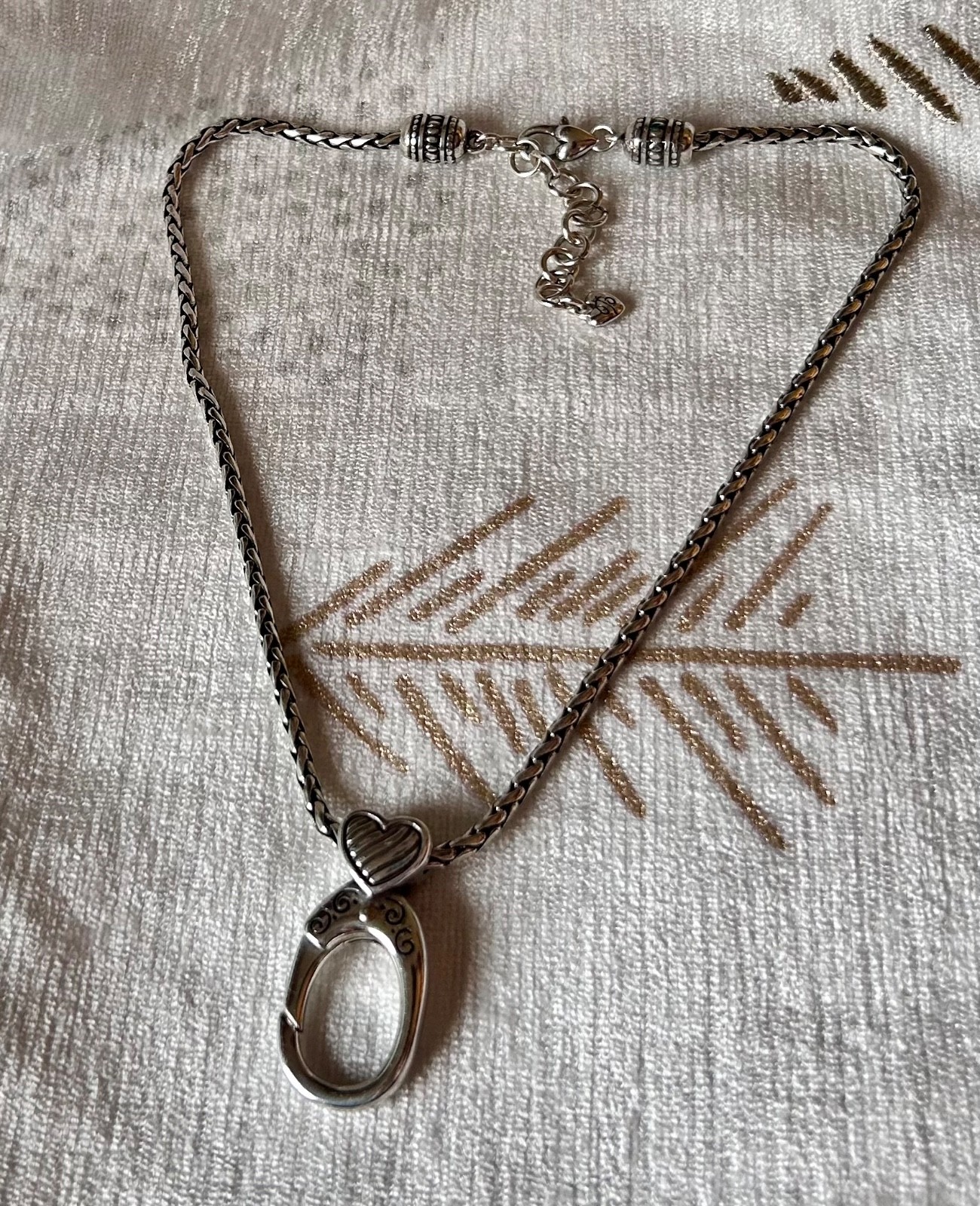 brighton abc adj length reverseable pave heart si… - image 1