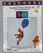 Disney Counted Cross Stitch Kit # 34002 Pooh and Friends Balloon Ride NEW SEALED