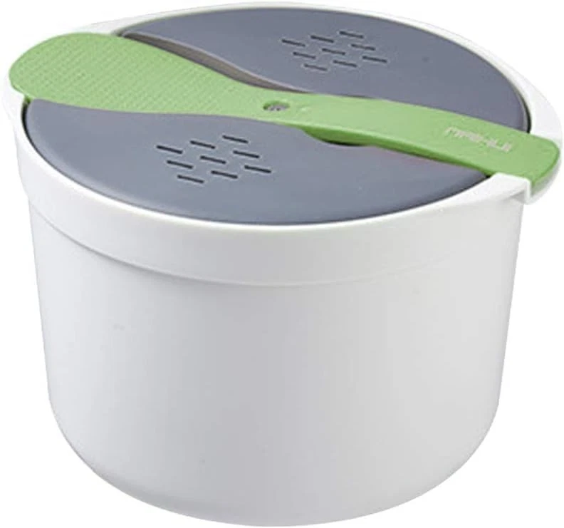 Microwave Rice Cooker, 2L Multifunction Steamer with Filter Cover, Ged...