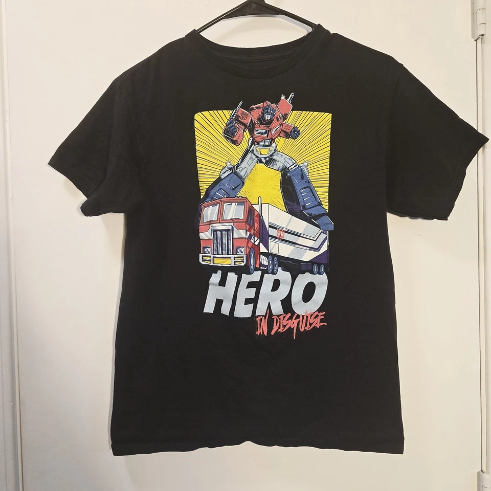 Transformers Optimus Prime Niños Juveniles Camiseta Negra 'Héroe Disguise' TALLA 8/10 Foto 2 de 4