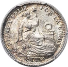 1902/892, Peru (Republic). Silver 1/2 Dinero Coin. Overdate, Top Pop! PCGS MS66!