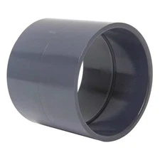 Plastic Supply Duct Coupler, 4 in Duct Dia, Type I PVC, 4-1/4" L PVCC04 Plastic