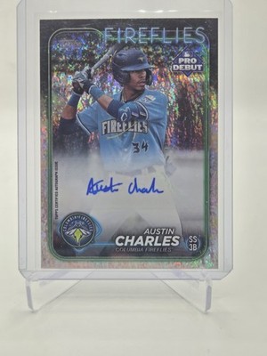 2024 Topps Pro Debut Austin Charles #PD-62 Sparkle Foil Autographs /199 (AU, RC)