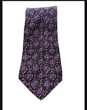 Vintage Christian Dior Monsieur Purple With Design Silk Made In USA Men's Tie