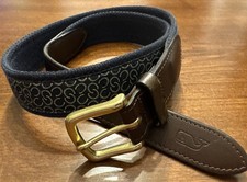 Vineyard Vines Belt Sz 32 Blue Kentucky Derby Horseshoe Clubhouse Belt NICE COND